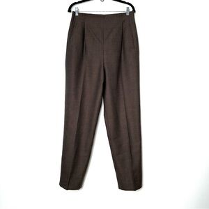 Vintage Old Money High Waisted Pleated Wool Trousers Straight Leg Collegiate